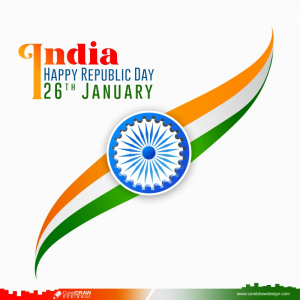 Happy Republic Day Theme Asoka Chakra CDR & PNG Design