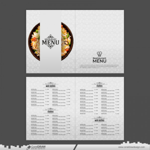 Restaurants Dable Sided Menu Card Design Free Template