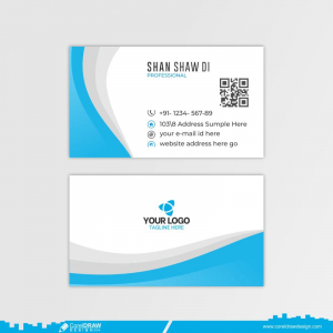Elegant Blue Modern Business Card Template Free Vector