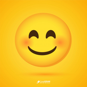 Abstract Shy Red Lovely Smile Emoji Vector
