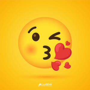 Funny Kisses Love Emoji Vector