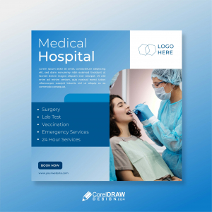 Abstract Professional Hospital Medical Health Poster Vector Template