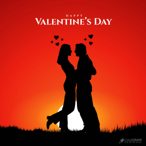 Romantic Couples Kissing In the Sunset Vector
