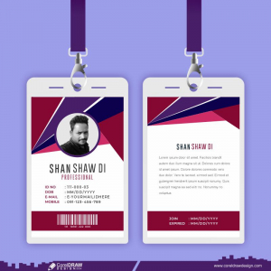 Id Cards Template Abstract Style Free Vector Design