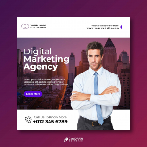 Abstract Digital Marketing Agency Poster Psd Template