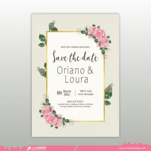 Beautiful Roses Flower Invitation Card Template Designs Free Vector