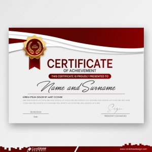 Stylish Modern Diploma Certificate Design Premium Vector