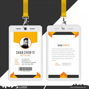 Abstract Id Cards Template With Picture Free Vector