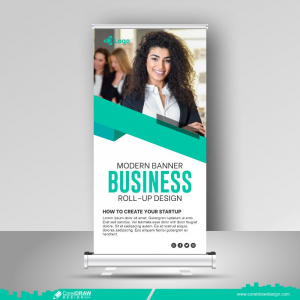 Business Roll Up Display Standee For Presentation Purpose Free Vectora