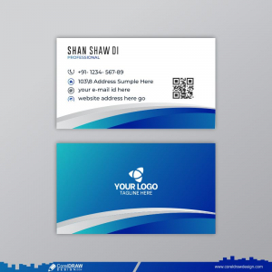 Corporate Business Card Blue Color Print Templates