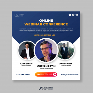 Abstract Corporate Live Webinar Poster Vector Template
