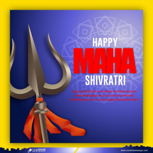 Maha Shivratri Hindu festival Lord Shiva Greeting cards with trishul Vector Design