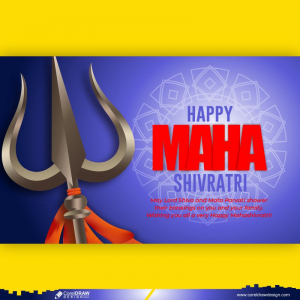 Maha Shivratri Hindu festival Lord Shiva Banner with trishul Vector Design