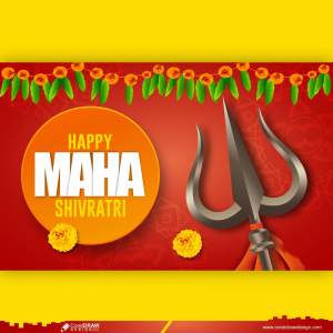 Maha Shivratri Lord Shiva Banner With Trishul Vector Design