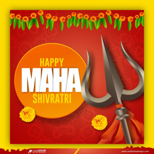 Maha Shivratri Lord Shiva Greeting Cards With Trishul Vector Design