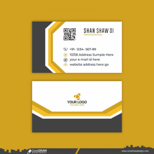 Corporate Business Card Yellow Color Print Templates