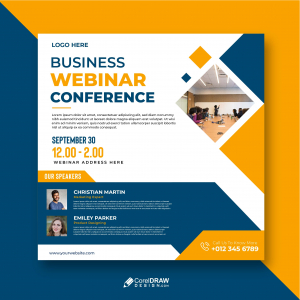 Abstract Business Webinar Conference Poster Template