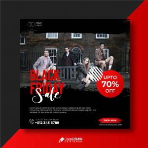 Abstract Black Friday Sale Social Media Banner Template