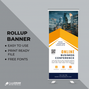 Abstract Business Professional Roll up Banner Vector Template