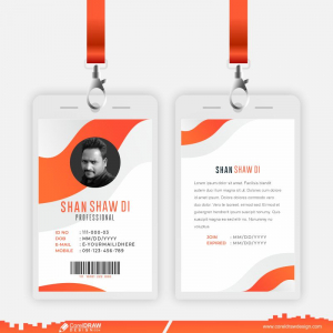 Abstract Id Cards Template With Picture Free Vector