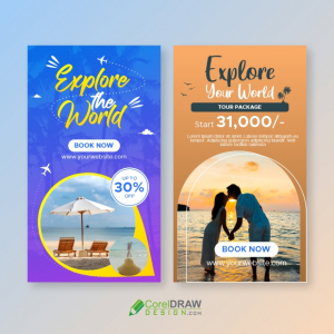 Travel Tour Agency Template of Instagram Stories Free CDR