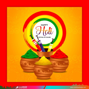 Colorful Holi Greeting Card Vector Design Free 