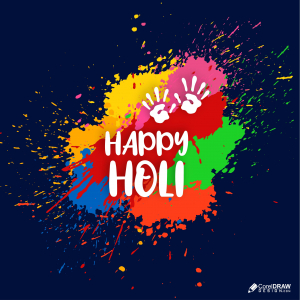 Abstract Happy Holi Color Splash Vector Template