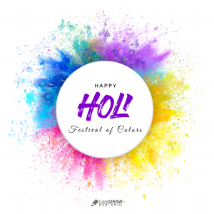 Happy Holi Beautiful  Color Burst Vector Design