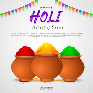 Happy Holi Beautiful Gulal Colors Vector Design
