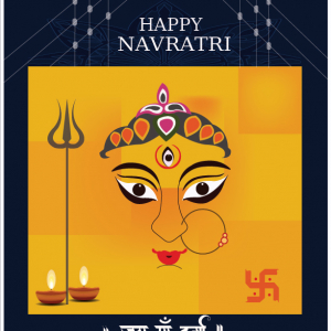 Happy Navratri Wishes Poster illustration Vector free