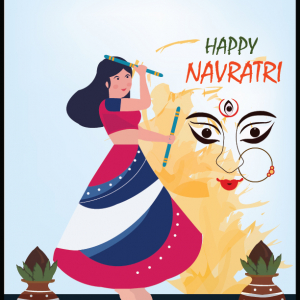 Happy Navratri Celebration Poster Illustration Vector Free