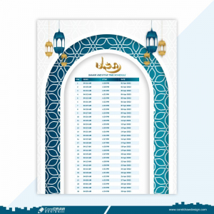 Ramadan Time Table Free Vector Unique Design
