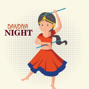Girl Celebration Navratri  Dandiya Festival Poster Illustration Vector Free 