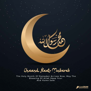 Beautiful Night Chaand Raat Mubarak Wishes Vector