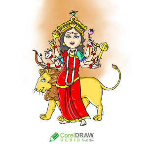 Illustration of Goddess Durga in Subho Bijoya, Free Image and PSD