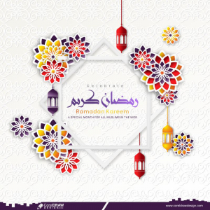 Paper Style Celebrate Ramadan Kareem Festival Card Design Free Cdr