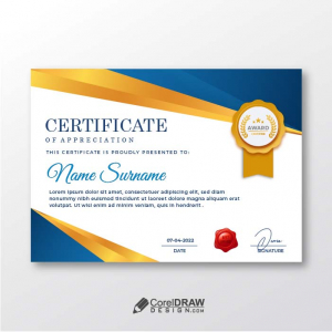Professional Corporate Certificate Vector Template