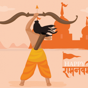 Ram-Navami Festival Banner Illustration Vector Free