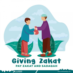 Muslims Give Alms Or Zakat In The Month Of Ramadan Premium Vector CDR