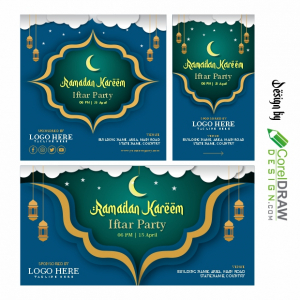 Ramadan Banner Design, Iftar Party Banner, Ramadan Social Media Banner Collection, Ramadan Instagram post and Story Collection, Free CDR
