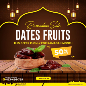 Dates Ramadan Food Banner Social Media Post Template Premium Vector