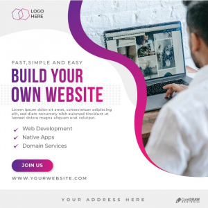 Abstract Website Development Advertisement Poster Template