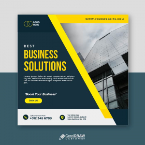 Abstract Corporate Business Solutions Banner Advertisement Template Vector