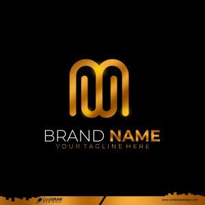 M Unique Logo Design Template Free Vector
