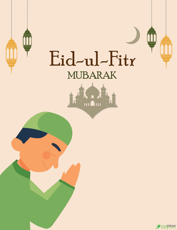 Eid- Ul-Fitr Mubarak Illustration Vector Free
