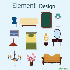 Interior Element Design Poster Vector Illustration Free