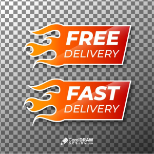 Lighting Fast Free Delivery Icon Badge Vector