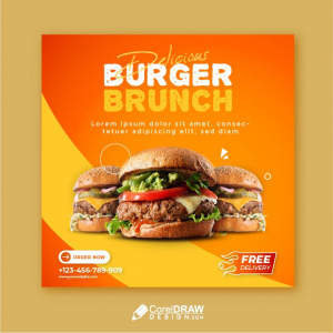Creative Burger Food Restaurant Poster Advertisement Template
