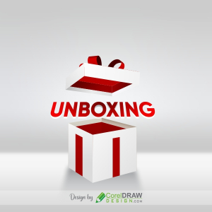 Unboxing present gift surprise box. Vector illustration, Free vector CDR