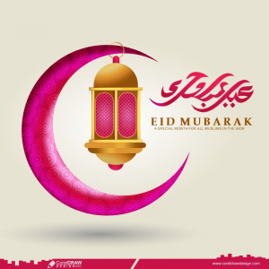 Colorfull Moon Eid Ul Fitr Premium Look Eid Mubarak Premium Vector